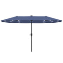 Ainfox 13ft Large Patio Umbrella with Solar Lights, Outdoor Double-Sided Rectangle Market Heavy Duty Umbrellas without Base