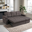 Upholstered Sleeper Sofa, L Shaped Sectional Couch with Reversible Storage, Convertible Corner Lounge Couches w/Pull Out Sofa bed for Living Room, Apartment,