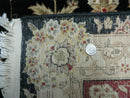 9' X 12' Vintage Handmade Fine Chinese Oriental Floral Wool Rug Silk Black