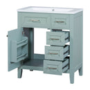 30' Bathroom Vanity with Sink Combo, Green Bathroom Cabinet with Drawers, Solid Frame and MDF Board (Old Sku:N725S999222F)