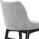 Gray Fabric Wood Dining Chairs Set Of 2 19-Inch Seat Height
