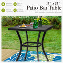 Counter Height Outdoor Bar Set With 2 Swivel Chairs