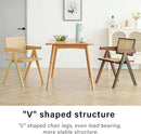 Walnut Rattan Dining Chairs Set Of 2 Ergonomic Back