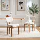 Wooden Dining Chairs Set of 2, Modern Fabric Upholstered Dining Room Chair Kitchen Chairs, Farmhouse Dinner Chair for Kitchen Dining Room