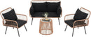 Stylish Four Piece Outdoor Wicker Patio Furniture Set