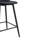 Modern Black PU Bar Chair Set - Rounded Backrest, Comfortable Design, Multiple Colors