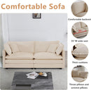 Light Coffee Chenille 2 Piece Loveseat Couch And Armchair
