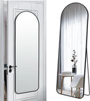 Black 57 Inch Full Length Arch Mirror For Entryway