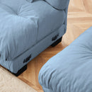 Luxury Modular Sectional Sofa Couch,Oversized L Shaped Cloud Couch for Living Room,Deep Seat Sofa Couch with Convertible Ottoman,Chenille Blue
