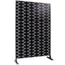 Outdoor & Indoor Privacy Screen Metal Privacy Screen 76' H×48' W, Freestanding Decorative Privacy Screen for Deck Balcony Patio, Privacy Fence Panels for Outside Lawn Garden PS112 BLACK