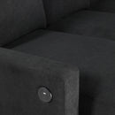Convertible U-shaped Sectional Sofa with Storage Chaise Lounges and USB Ports, Black Twill Polyester, 103.9 Inches