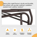 Two-Seat Outdoor Glider Bench with Center Table