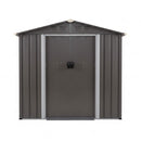[04X06FT] Alora Outdoor All-Weather Galvanized Metal Storage Shed With Sliding Door (SAK96472)