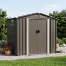 [04X06FT] Alora Outdoor All-Weather Galvanized Metal Storage Shed With Sliding Door (SAK96472)