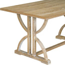 Industrial Solid Wood Rectangular Dining Table Set