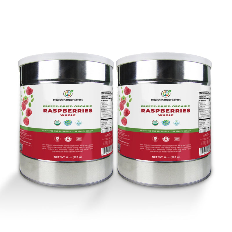 Freeze-Dried Organic Whole Raspberries (8oz,