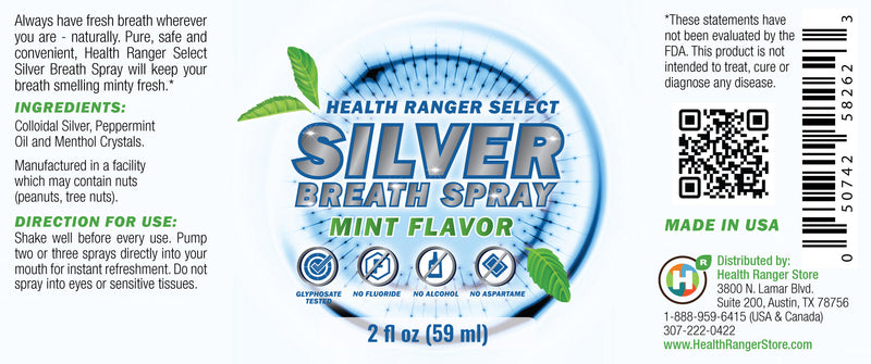 Silver Breath Spray - Mint Flavor 2 fl oz (59ml)