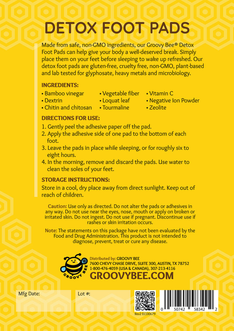 Groovy Bee® Detox Foot Pads (10 Pads/Box)