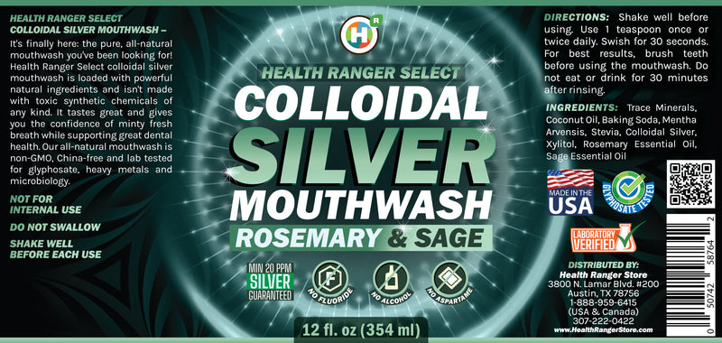 Colloidal Silver Rosemary & Sage Mouthwash 12oz (354ml)