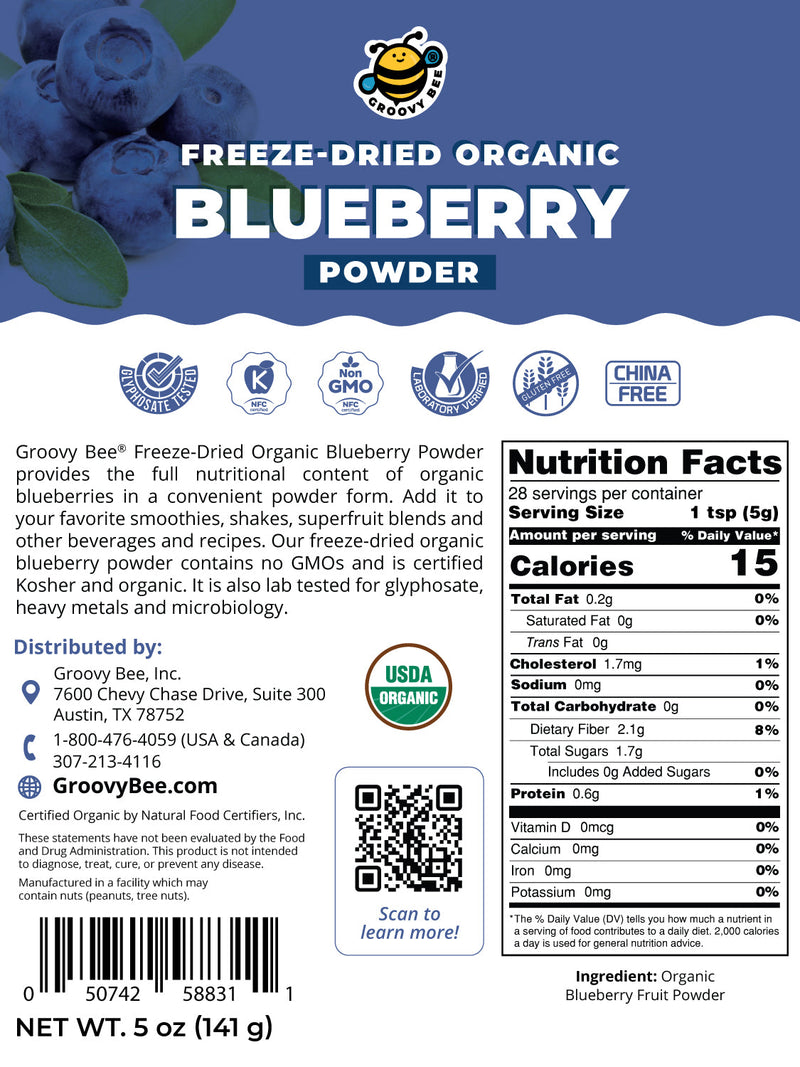 Freeze-Dried Organic Blueberry Powder 5oz (141g)