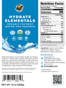 Hydrate Elementals - Organic Coconut Water and Aquamin 10 oz (283g) (Best Before Date: May 31, 2026)