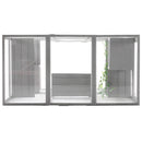 Outdoor Cat House, DIY Cat Enclosure Catio with Double Enter Doors, Light Grey Pine Wood, 62.8'L x 32.2'W x 68.5'H