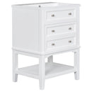 24' Bathroom Vanity With Sink, Bathroom Storage Cabinet with Drawer and Open Shelf, Solid Wood Frame, White (Old Sku:SY999991AAK)