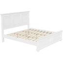 Traditional Town and Country Style Pinewood Vintage King Bed, White