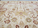 Vintage Oushak Area Rug, Hand-Knotted, Wool, Cream Beige Maroon, 10x15 Rug, 10x14 Rug, Large Oriental Carpet