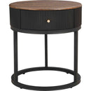 Round Nightstand with Drawer, 19.68 Inch Wood End Table with Storage, Small Table or Living Room, Bedroom and Small Spaces