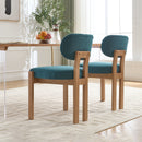 Wooden Dining Chairs Set of 2, Modern Fabric Upholstered Dining Room Chair Kitchen Chairs, Farmhouse Dinner Chair for Kitchen Dining Room