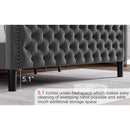 LIFT UP VELVET GRAY  FULL SIZE BED