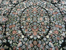 8' X 10' Vintage Handmade Pakistani Floral Wool Rug Black Nice