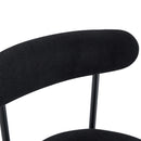 Stylish Ergonomic Bar Chairs Set with Black Breathable Cushions and Metal Legs, 35.5 Inches High, Pack of Two