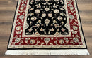 Pak Persian Rug 3x5, Black and Red, Floral Allover, Vintage Hand Knotted Wool Oriental Carpet, Pakistani Rug, Small Handmade Area Rug 3 x 5