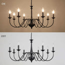 Eight Light Black Farmhouse Chandelier Ceiling Fixture