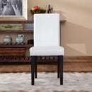 Off White Leatherette Padded Parson Chair Set of 2