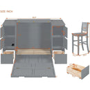 Twin Size Murphy Bed with Drawers, Cabinets and USB Ports,Gray