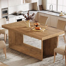 63 Inch Brown Farmhouse Dining Table Seats Four To Six