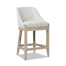 Newport - Coastal Curved Back Upholstered Counter Stool - Gray