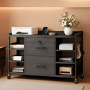 44 Inch 2 Drawer File Cabinet Grey With Lock For Office