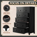 Farmhouse Tall Black Walnutstain Dresser With Drawers