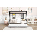 Twin Size Metal House Bed with Trundle, Black