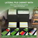 Black Lateral File Cabinet With Lock For Home Office