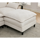 [NEW ARRIVED]Modular Sofa,U Shaped Cloud Couch Comfy Set ,6-Seater, 2 Armrest Pillows, Convertible Sectional  Couch, Living Room,Apartment, Chenille(2 Movable Ottoman),Beige