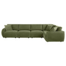 Elysia 5-piece Chenille Upholstered Modular Sectional Sofa Green
