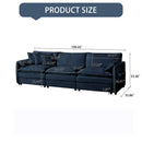 Modern Chenille Oversized Deep Seat Sectional Sofa, Green Cloud Couch with 3 Modular Seats and 3 Complimentary Pillows