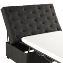 Convertible Ottoman Sleeper with Memory Mattress and Tufted Design, Folding Sofa Bed, Dark Gray Linen, 49.6 Inches