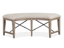Paxton Place - Curved Bench With Upholstered Seat - Dovetail Gray