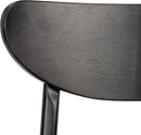 Retro Black Wood Dining Chair Set Of 2 For Home Dining